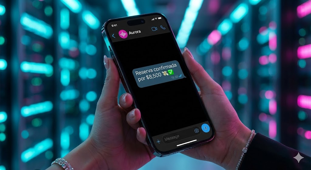 Interfaz de Aurora AI en iPhone